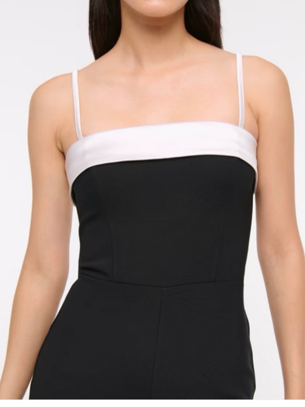 Strapless Black & White Wide-Leg Jumpsuit - Picture 5 of 8